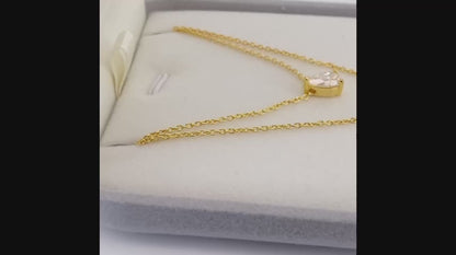 Minimalist Pear Moissanite Pendant Necklace